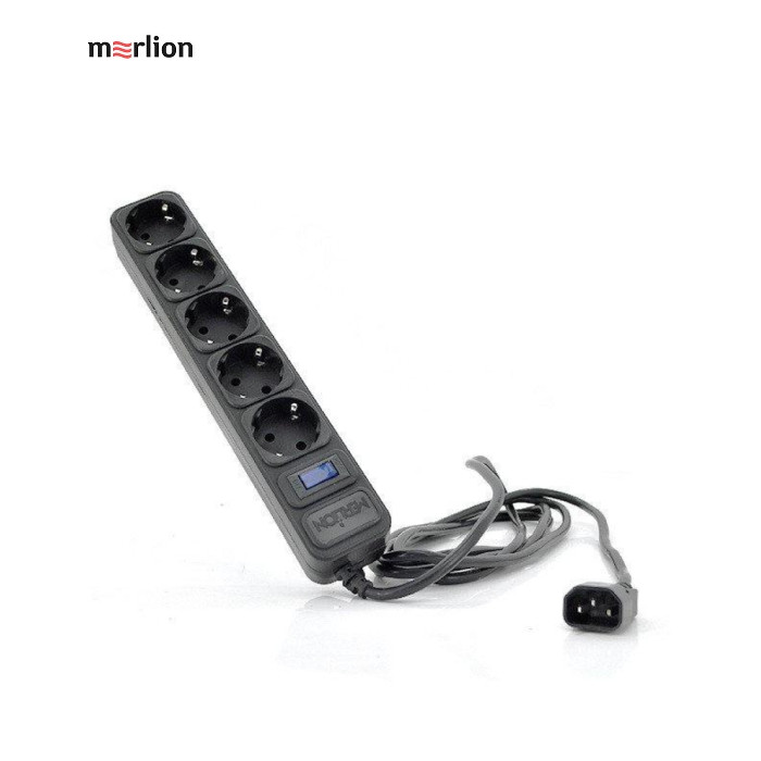 Мережевий фільтр живлення Merlion 5 розеток, 1,8 м, UPS (UPS B518)