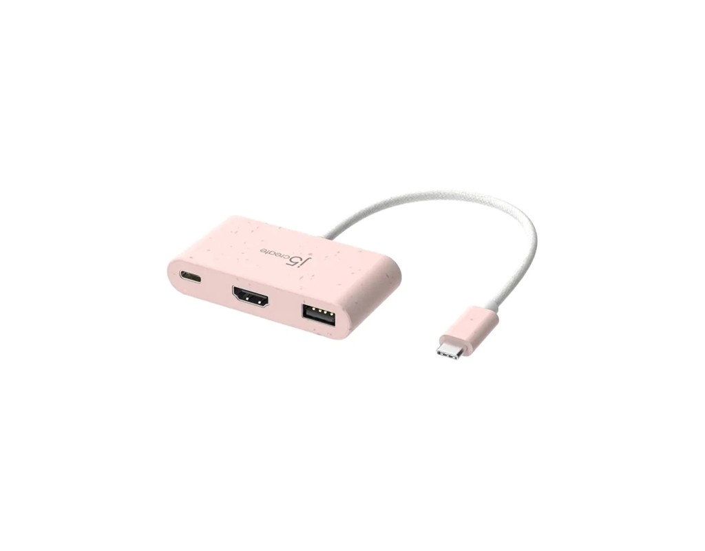 Концентратор J5create USB-C 3-in-1 1xHDMI + 1xUSB 3.2 + 1xUSB-C PD100W pink (JCA379ER-N)