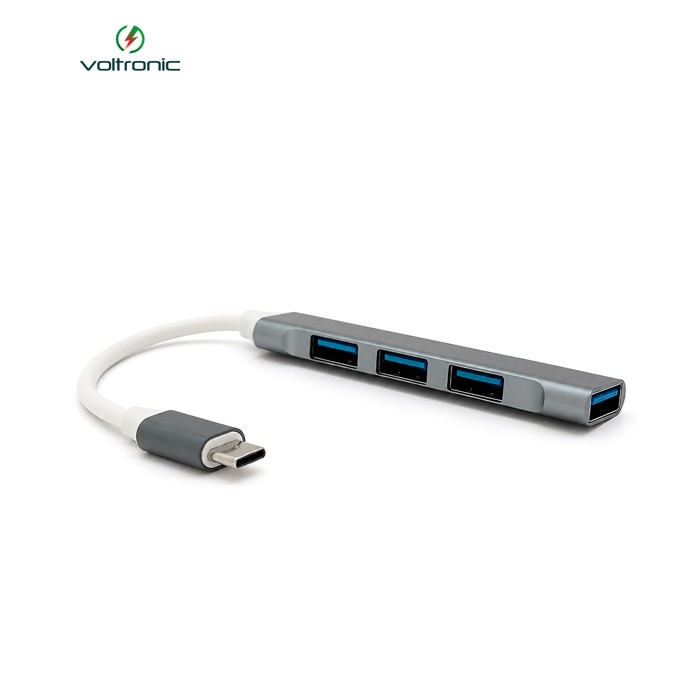 Хаб YT47719 Type-C на USB 3.0 / 4 порту, 480Mbts, живлення від USB, 0.15m, Silver, Box