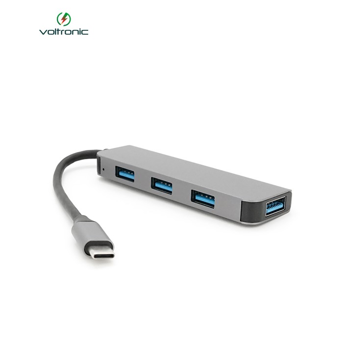 Хаб YT47720 Type-С на USB 3.0 / 4 порту, 480Mbts, живлення від USB, 0.15m, Gray, Box