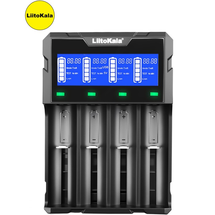 Зарядний пристрій LiitoKala Lii-K4, 18650, 26650, 21700 Li-Ion, LiFePO4, АА, ААА NiCd/NiMH