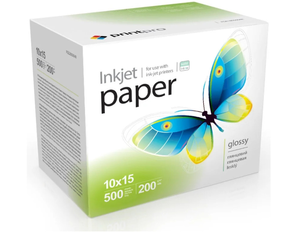 Фотопапір PrintPro 10x15 200г glossy 500с PG200-500 (PGE2005004R)