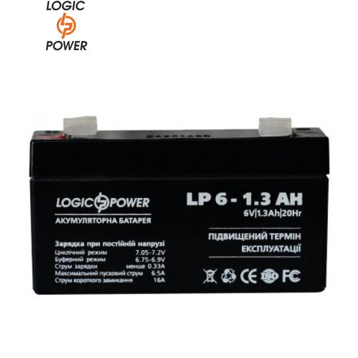 Батарея к ИБП LogicPower LPM 6В 1.3 Ач (4157)