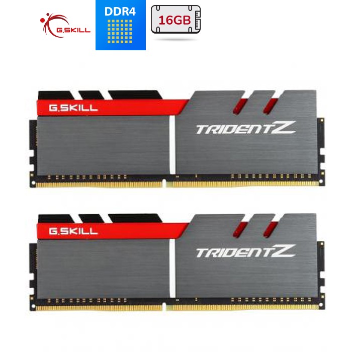 Модуль памяти для компьютера DDR4 16GB (2x8GB) 3200 MHz Trident Z Silver H/ Red G.Skill (F4-3200C16D-16GTZB)
