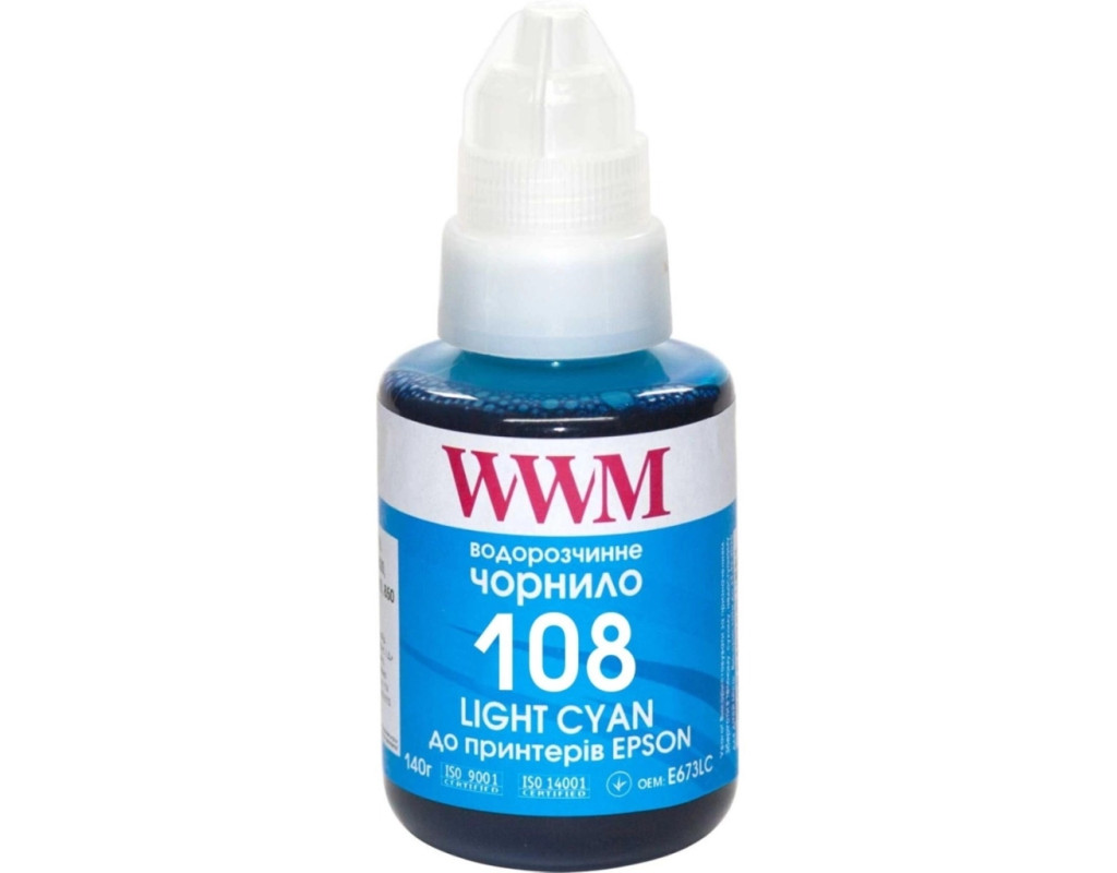 Чернила WWM Epson L8050/L18050 140г Light Cyan KeyLock (E108LC)