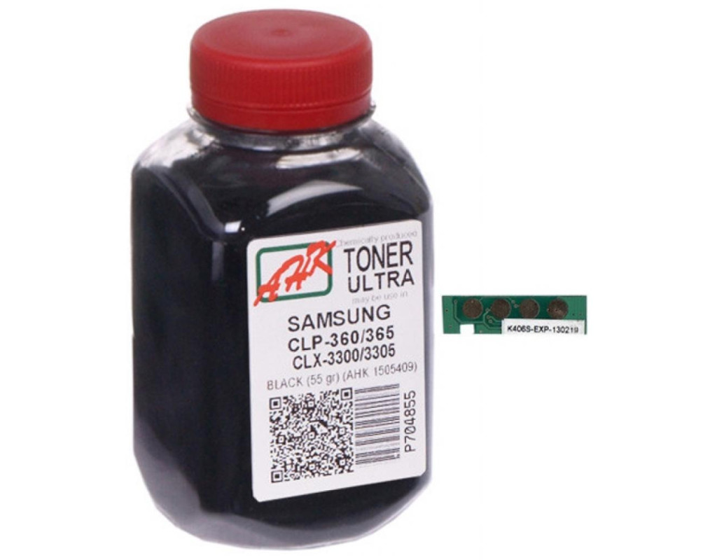 Тонер Samsung CLP-360/365/CLX-3300, 55г, 1.5K Black AHK (1505413)