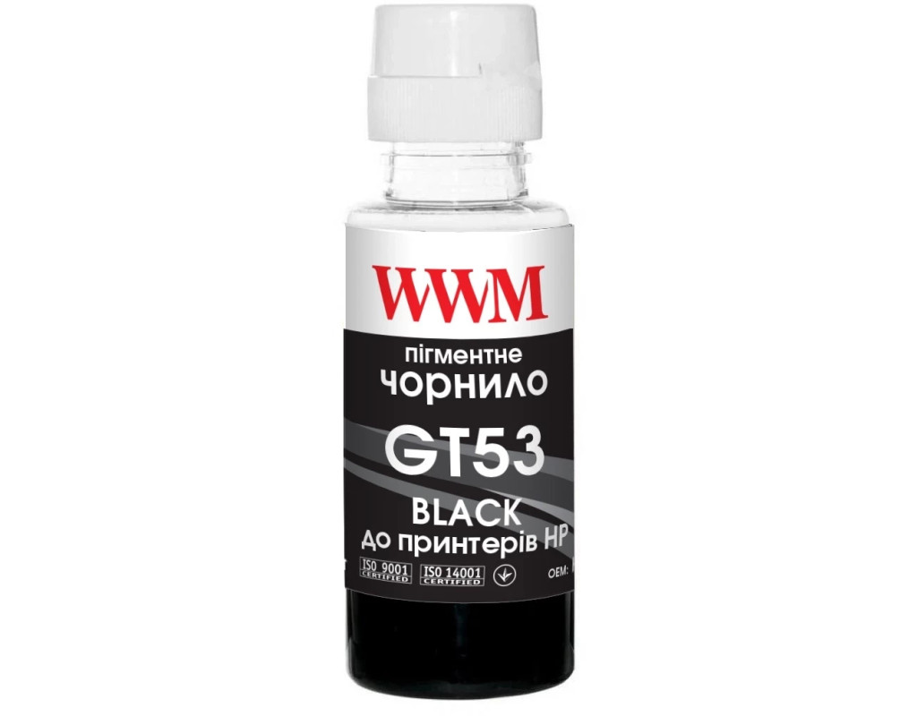 Чорнило WWM HP GT53 100г Black Pigment, для Ink Tank 115/315/319 (H53BP)