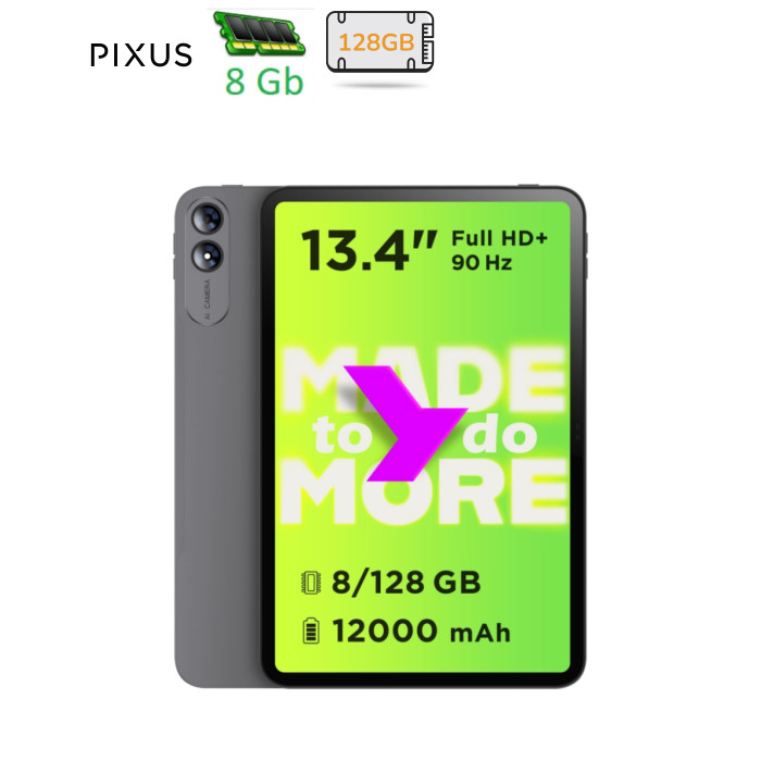 Планшет Pixus BigTab 13.4" 8/128GB LTE, gray (4897058532647)