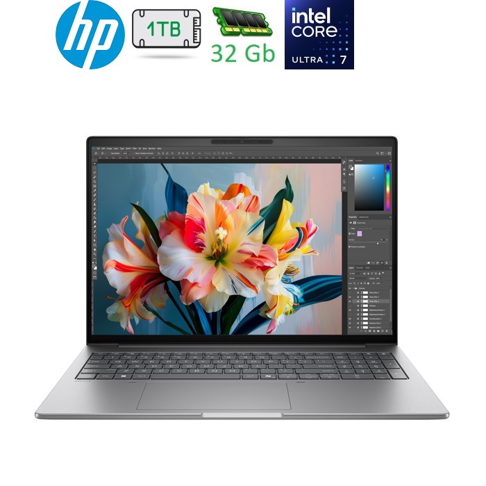 HP ZBook 8 G2i 16" WQUXGA IPS, 500n/U7-356H (4.7)/32Gb/SSD1Tb/RTX PRO 500, 6GB/FPS/Підсв/DOS
