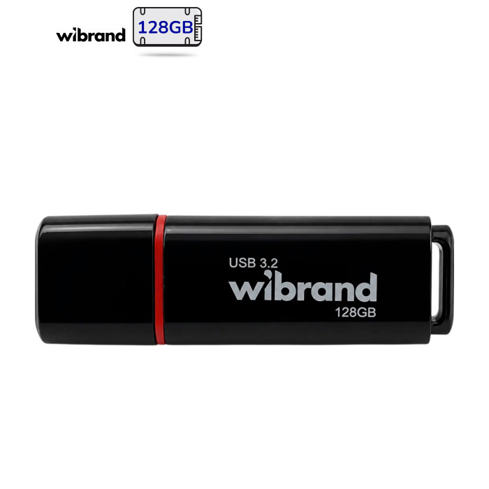 USB флеш накопичувач Wibrand 128GB Scarab Black USB 3.2 (WI3.2/SC128P11B)
