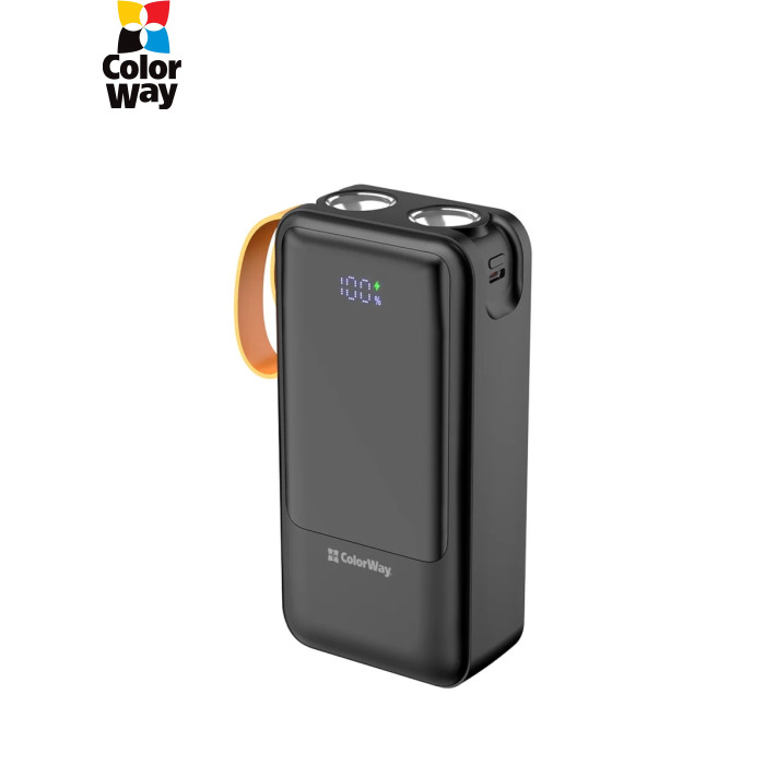 Батарея универсальная ColorWay 30 000 mAh PowerHub PD/22.5W, QC/4.0, Black (CW-PB300LP07BK)