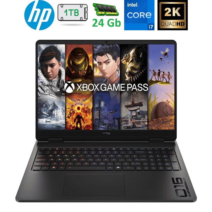 HP HyperX OMEN 16-am2042ua 16" 2K IPS, 400n/i7-14650HX (5.2)/24Gb/SSD1Tb/RTX 5070,8GB/Підсв/DOS