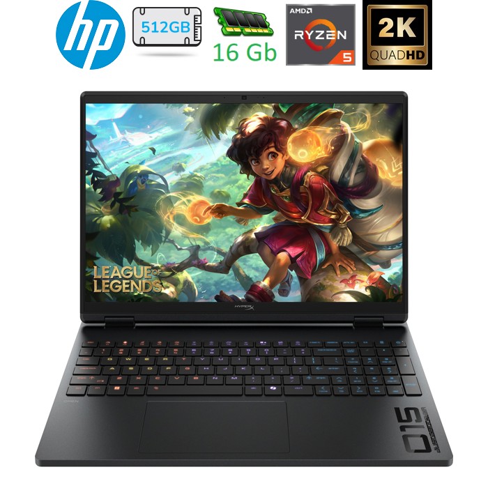 HP HyperX OMEN 15-gb0062ua 15.3" 2K IPS, 300n/Ryzen 5 240 (5.0)/16Gb/SSD512Gb/RTX 5060,8GB/Підсв/DOS