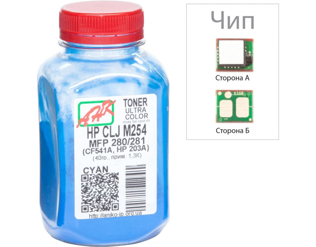 Тонер HP CLJ Pro M252/M277 +Apex chip, 40г Cyan AHK (3203131)