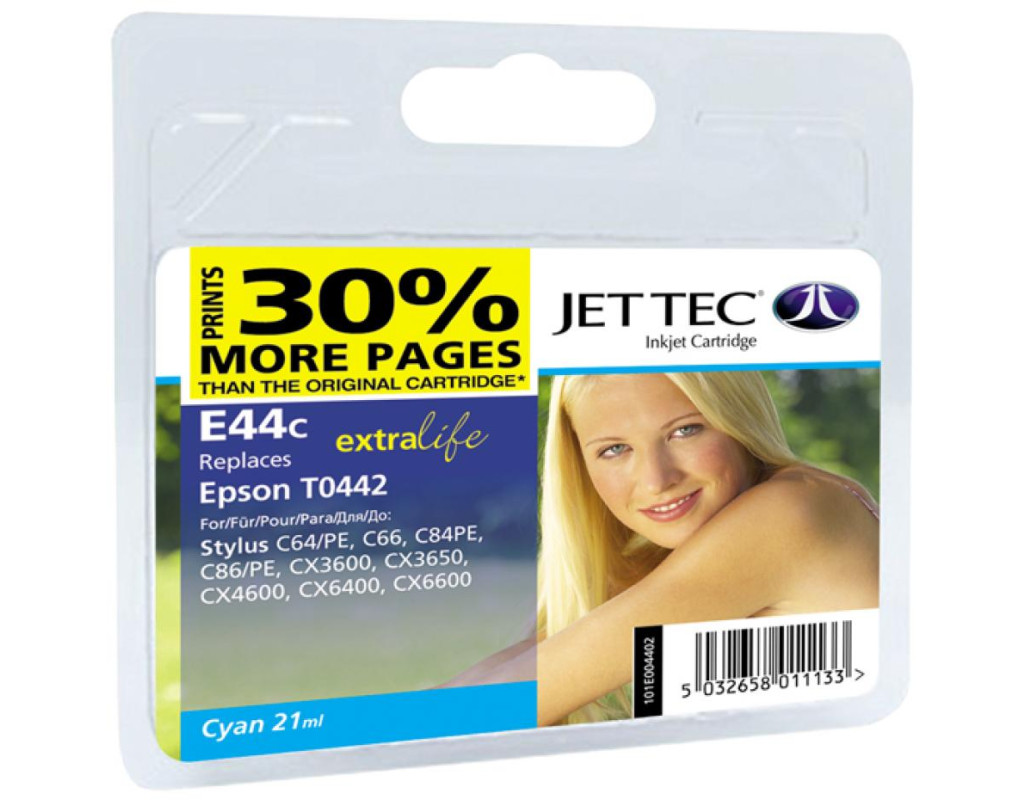 Картридж Jet Tec Epson Stylus C64/C84 Cyan (110E004402)
