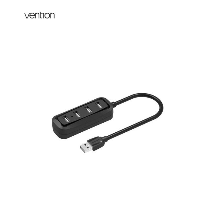 Концентратор Vention USB 2.0 to 4xUSB 2.0 0.15m black (VAS-J43-B015)