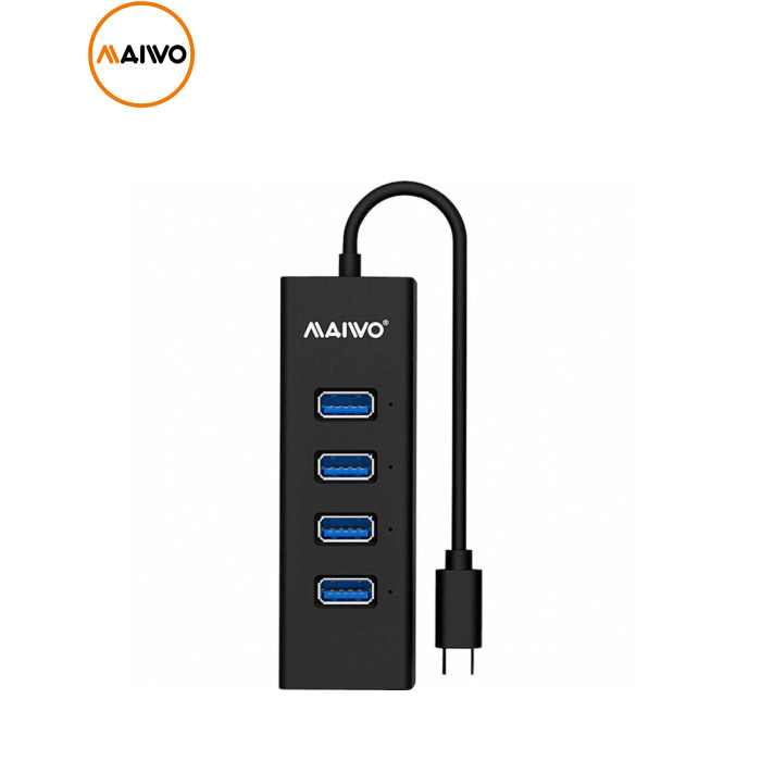 Концентратор Maiwo USB Type-C to 4х USB3.0 cable 15 cm (KH304C)