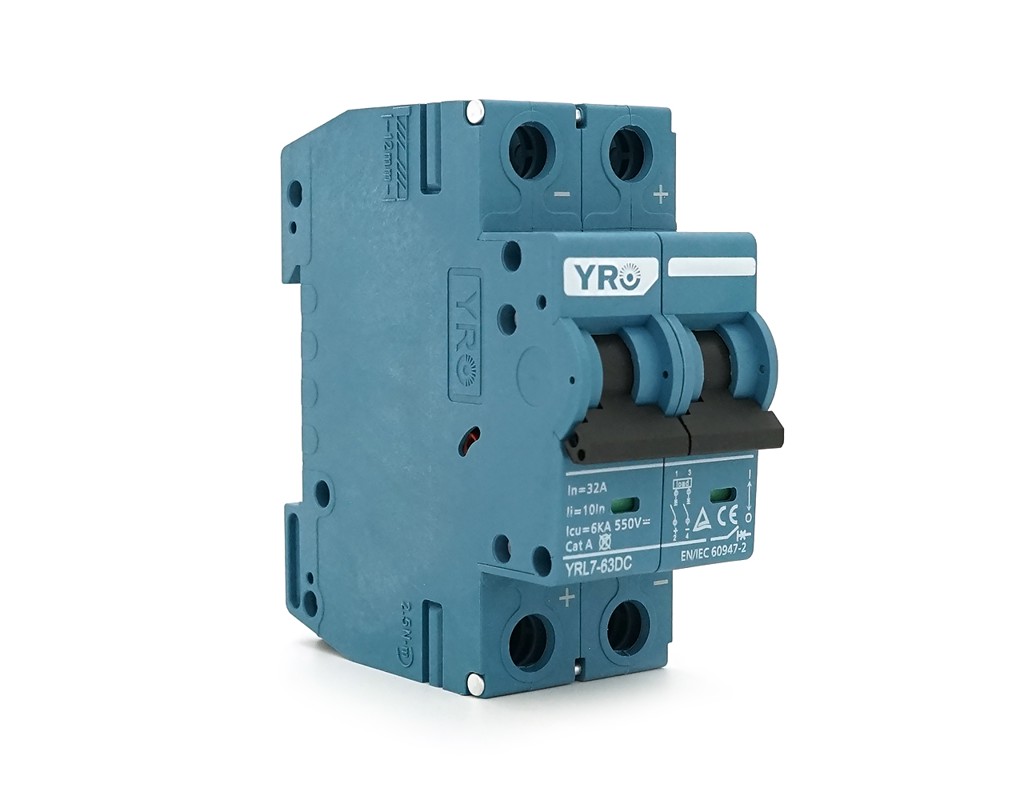 Автоматичний вимикач постійного струму YRO YRL7-63DC 2P 32A DC550V 6kA, DIN, 80*36*44.8mm