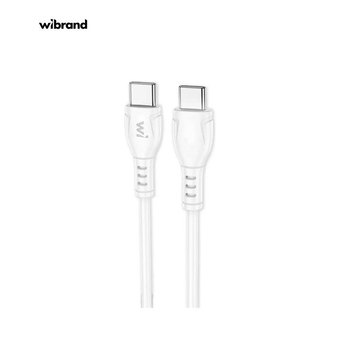 Дата кабель USB-C to USB-C 1.0m 60W PVC white Wibrand (WI.DC/BO1W-CC)