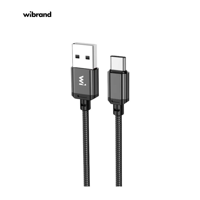 Дата кабель USB 2.0 AM to USB-C 1.0m nylon black Wibrand (WI.DC/CO1B-UC)