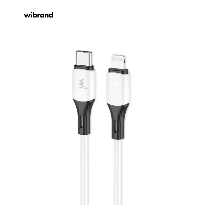 Дата кабель USB-C to Lightning 1.0m PD silicone white Wibrand (WI.DC/MA1W-CL)