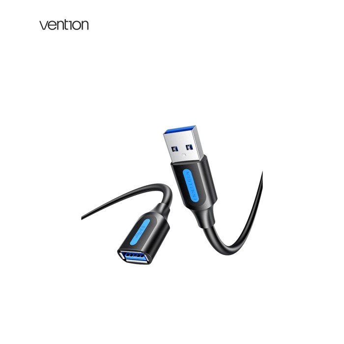 Дата кабель USB 3.2 AM/AF 1.5m 10Gbps PVC black Vention (CBOBG)