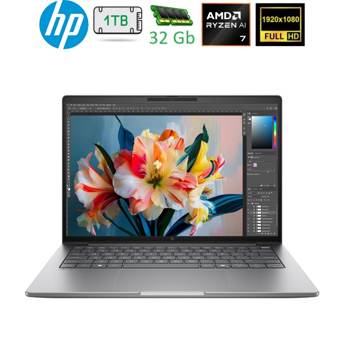 HP ZBook 8 G2a 14" WUXGA IPS, 300n/Ryzen AI 7 PRO 450 (5.1)/32Gb/SSD1Tb/Radeon/FPS/Підсв/DOS