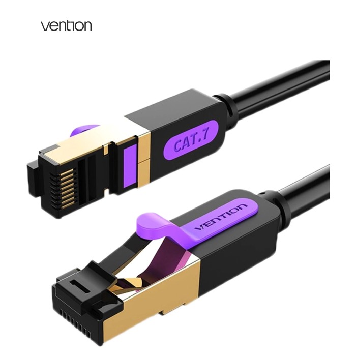 Патч-корд 1.5m S/FTP cat 7 RJ-45 black Vention (ICDBG)