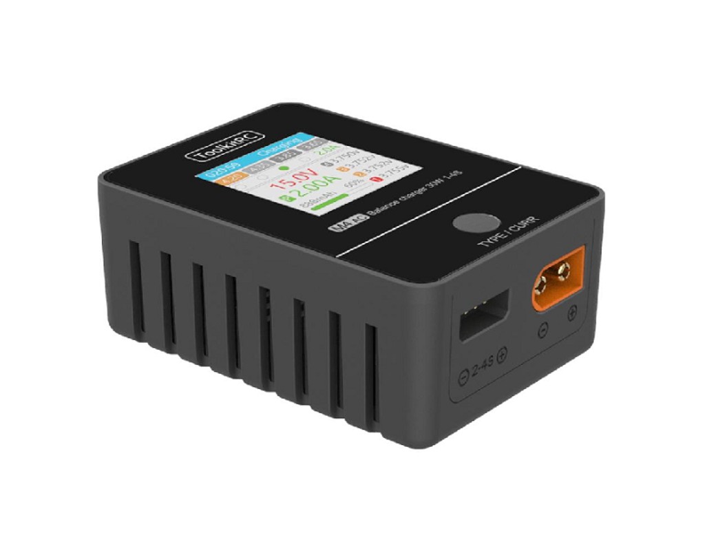 Зарядний пристрій ToolkitRC M4AC XT60 TK10900-US 25Вт, тип АКБ LiPo / LiHV / LiFe / Lilon-1-4S, 0,5-2,5A, XT60, 80*58*58mm. 180g