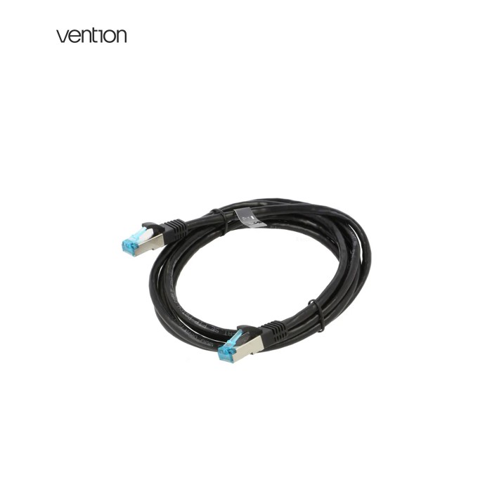 Патч-корд 2m FTP cat 5e RJ-45 black Vention (VAP-B05-B200)