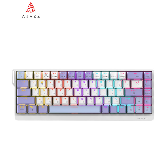 Клавіатура Ajazz NacodeX NK68 V2 Red Switch LED USB UA Purple/White/Blue (NK68-V2-R-PWB)