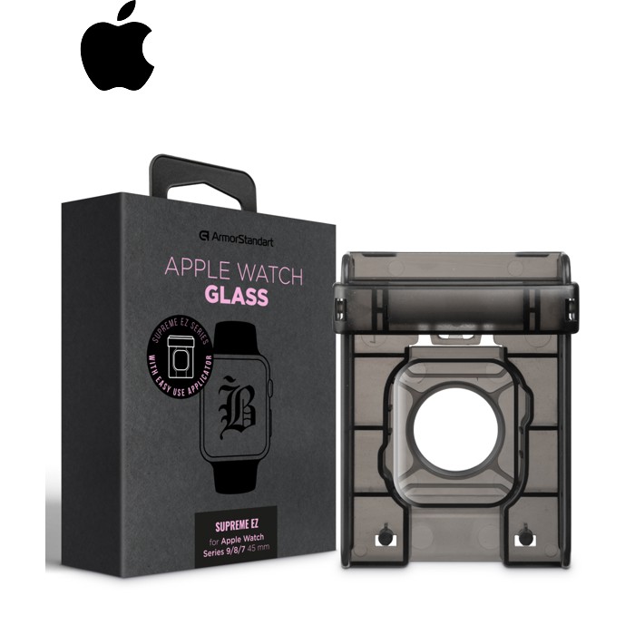 Скло захисне Armorstandart Supreme Black Icon EZ Apple Watch Series 9/8/7 45 mm (ARM91475)