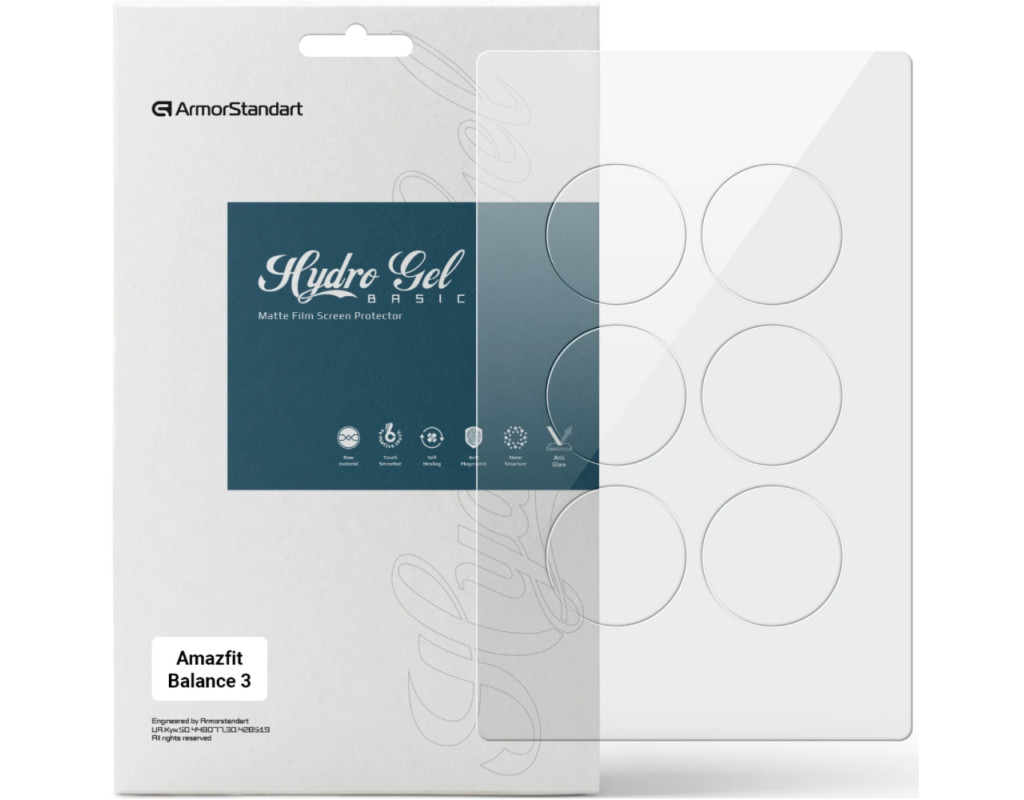 Пленка защитная Armorstandart Matte hydrogel Amazfit Balance 3 6 pcs (ARM93582)
