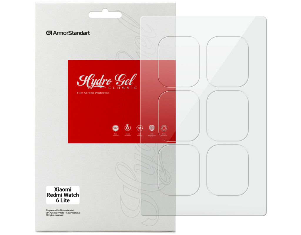 Пленка защитная Armorstandart hydrogel Xiaomi Redmi Watch 6 Lite 6 pcs (ARM94016)