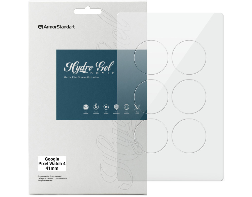 Плівка захисна Armorstandart hydrogel Google Pixel Watch 4 41mm 6 pcs (ARM94018)