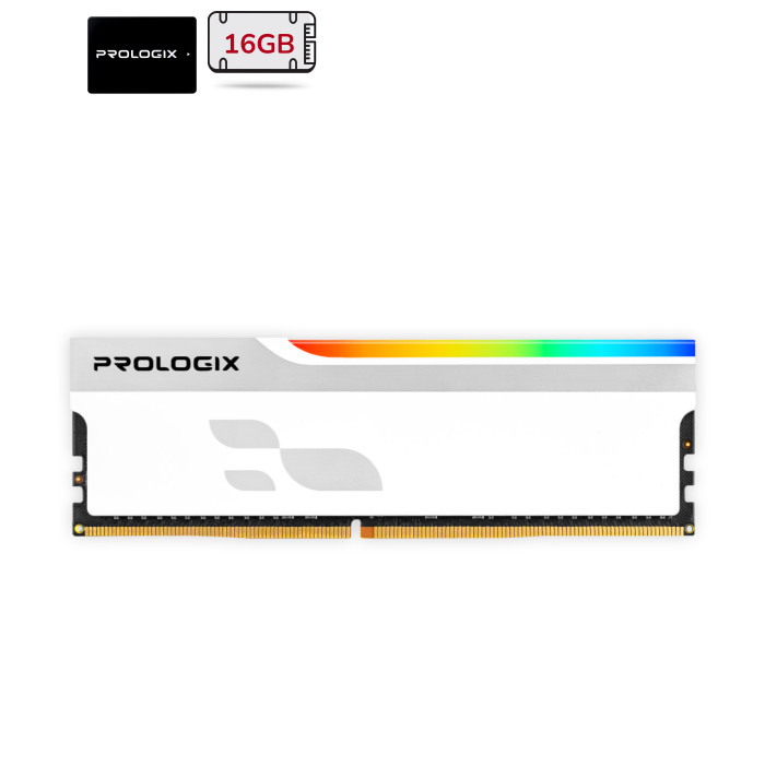 Модуль пам`ятi DDR5 16GB/5600 Prologix Onyx White RGB (PRO16GB5600YWR5)