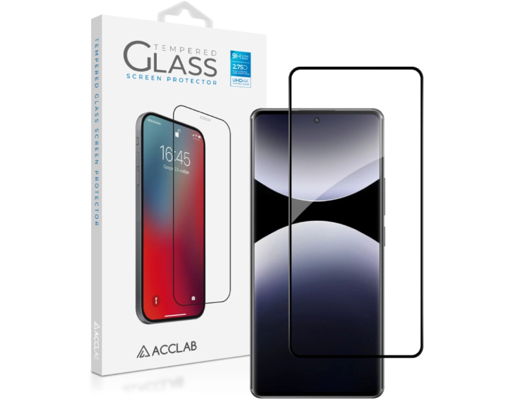Стекло защитное ACCLAB Full Glue Xiaomi Redmi Note 14 Pro 5G Black (1283126623646)