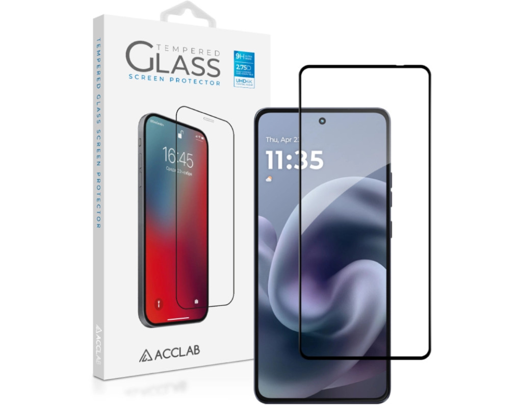 Стекло защитное ACCLAB Full Glue ESD Moto G86 Power Black (1283126627644)
