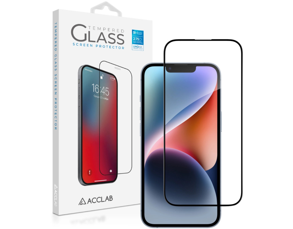 Стекло защитное ACCLAB Full Glue ESD Apple iPhone 17e Black (1283126636998)
