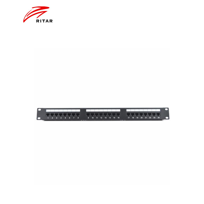 Патч-панель Ritar 19" 24 порта UTP cat.5e с менеджментом кабеля (07514)