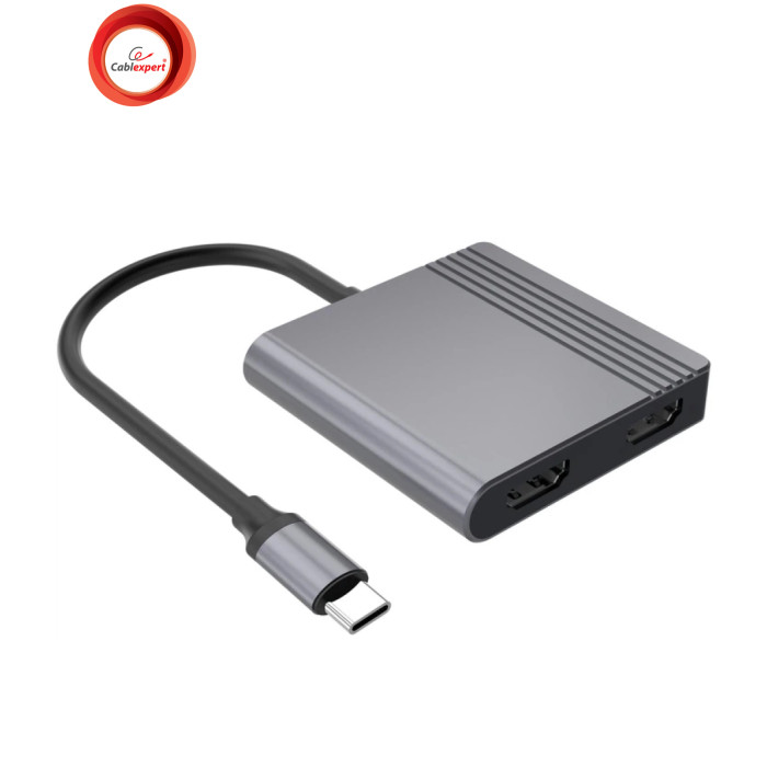 Концентратор Cablexpert USB-C 4-in-1 2xHDMI + 1xUSB 3.2 + 1xUSB-C PD 85W (A-CM-COMBO3-04)
