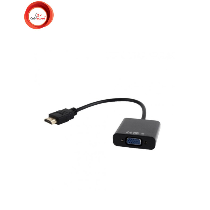 Перехідник HDMI to VGA, 0.2.m, HDMI male/тато to VGA f/мама, Full HD, ОЕМ