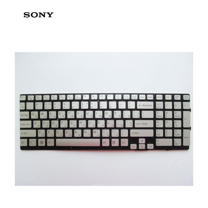 Клавіатура ноутбука Sony VPC-SE Series серебро без рамки подсветка UA (A43274)