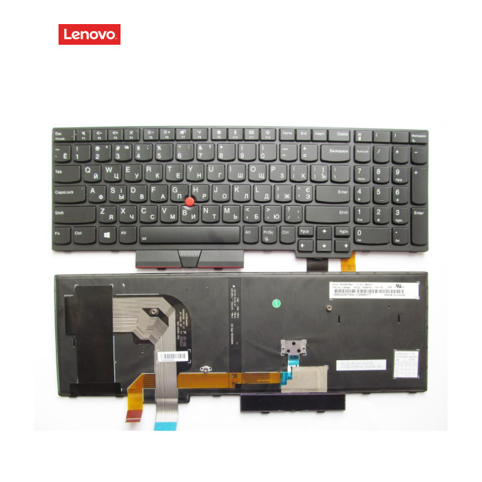 Клавіатура ноутбука Lenovo ThinkPad T570/P51S черная с черной,трек,подсв (A46079)
