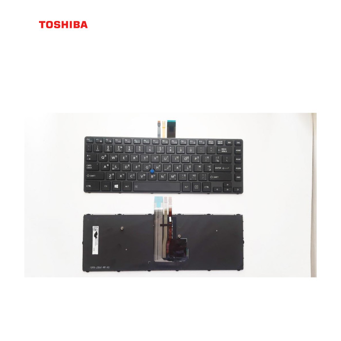 Клавіатура ноутбука Toshiba Tecra A40-C Series черная с черной рамкой с ТП с подсветкойU (A46167)