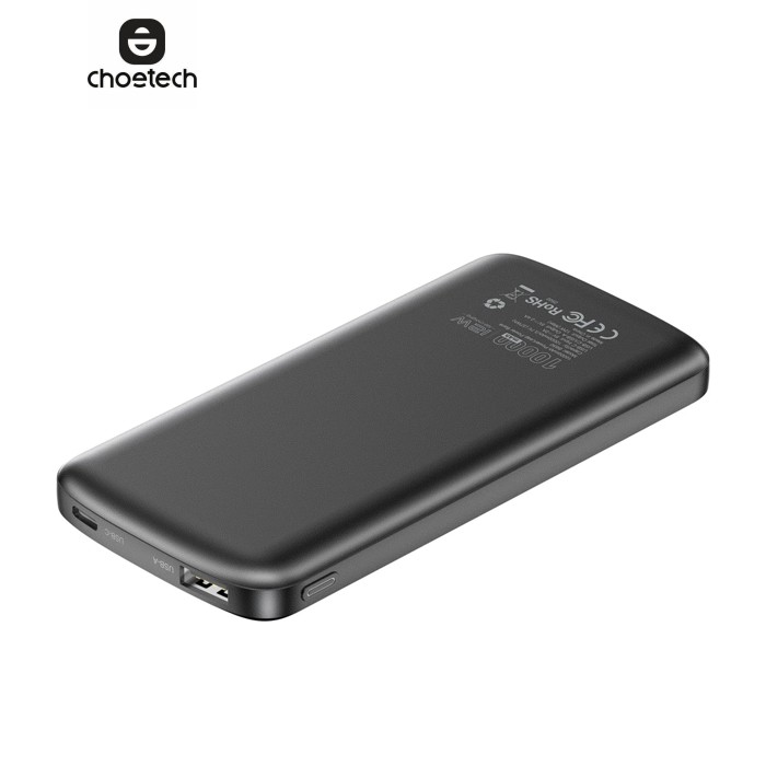 УМБ Choetech 10000mAh 12W USB-A,USB-C чорна