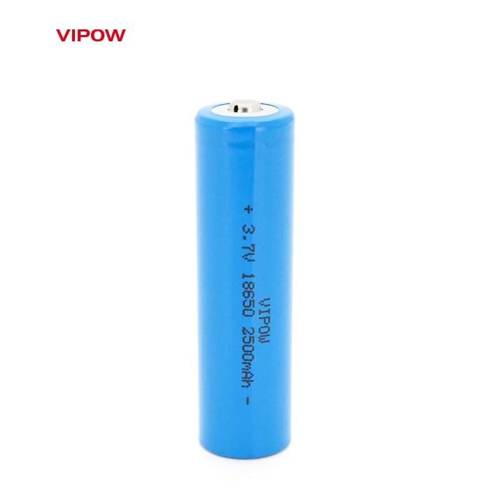 Акумулятор 18650 Li-Ion Vipow ICR18650 TipTop, 2500mAh, 3.7V, Blue