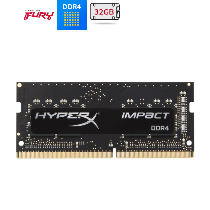 Модуль памяти для ноутбука SoDIMM DDR4 32GB (2x16GB) 3200 MHz Impact Kingston Fury (ex.HyperX) (KF432S20IBK2/32)