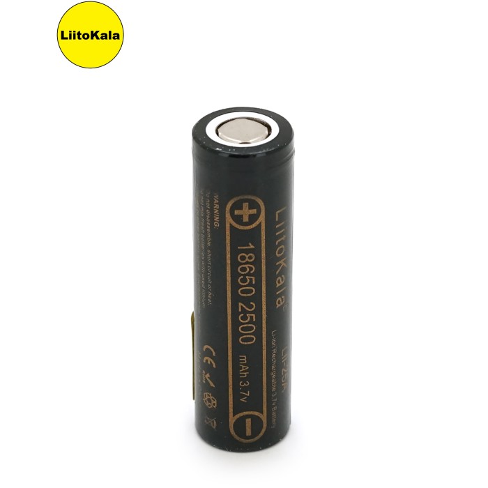 Акумулятор 18650 LiitoKala Lii-25A, 2500mah (2450-2650mah), 3.7V (2.75-4.2V), Black, PVC BOX Q2