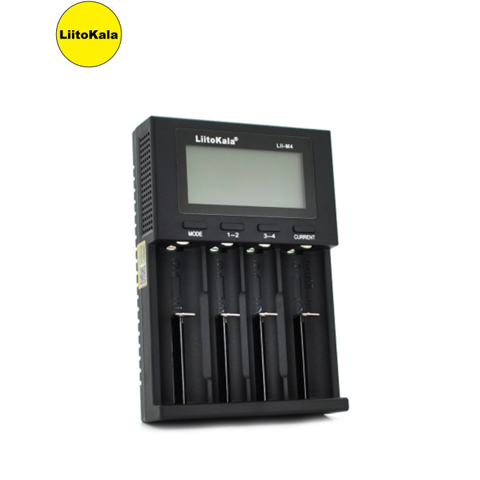 Зарядное устройство для аккумуляторов Liitokala 4 Slots, LED display, 5V Type C, 3.7V/1.2V AA/AAA 18650/26650/16340/14500/10440/18500 (Lii-M4)